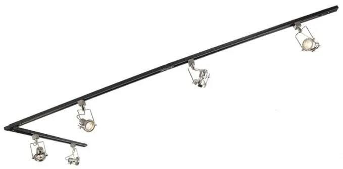 Sistema de iluminação de trilho moderno com 5 focos aço 1-fase - Iconic Suplux