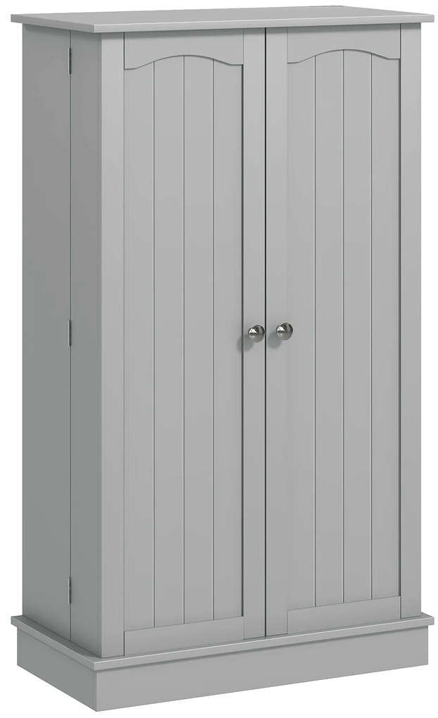 HOMCOM Armário de Cozinha Armário Despensa Cozinha com 2 Portas e 16 Prateleiras Armário Moderno 60x30x104 cm Cinzento | Aosom Portugal
