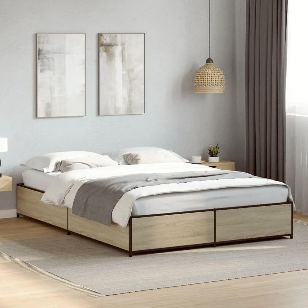 Estrutura de cama 120x190 cm derivados madeira/metal