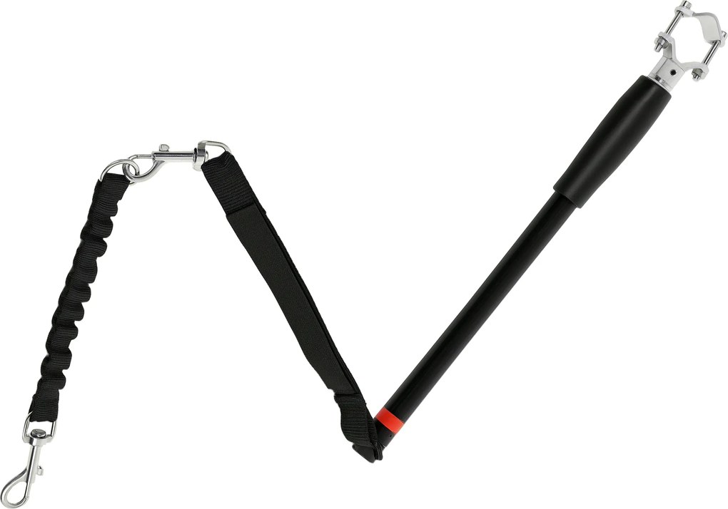 Trela para cão para bicicleta, 124 cm, trela de exercício para cães, fácil de instalar e removível, aço e poliéster, preta
