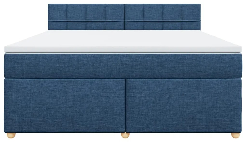 Cama com molas/colchão 180x200 cm tecido azul