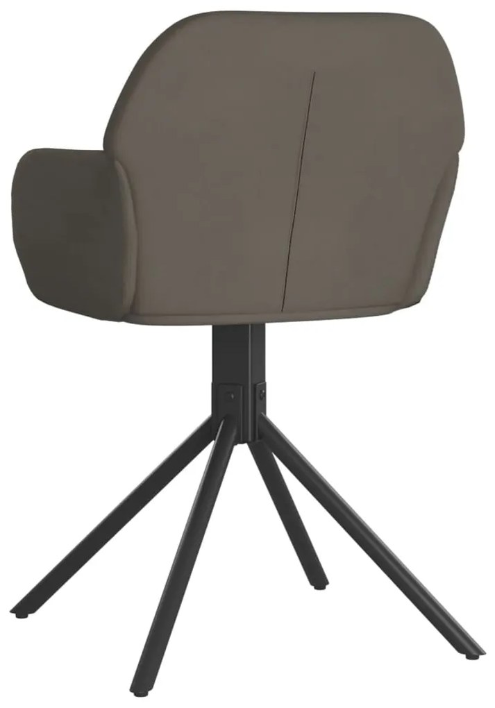 Cadeiras de jantar giratórias 2 pcs veludo cinzento-escuro
