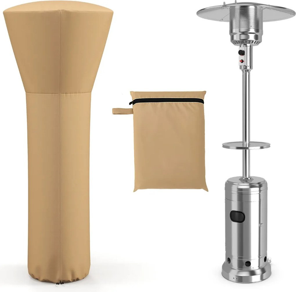 Capa para aquecedor de pátio 220 x 86,5 x 48,5 cm com fecho e bolsa de armazenamento impermeável, à prova de poeira, resistente ao vento, resistente,