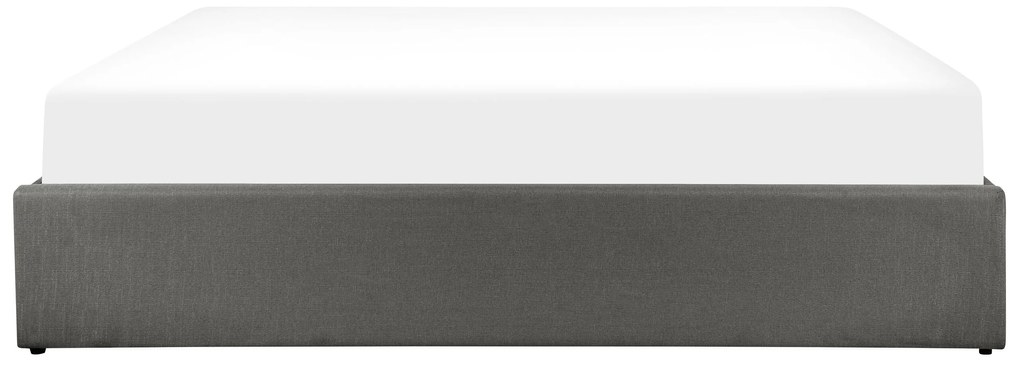 Sommier de casal com arrumação em tecido cinzento escuro 180 x 200 cm DINAN Beliani