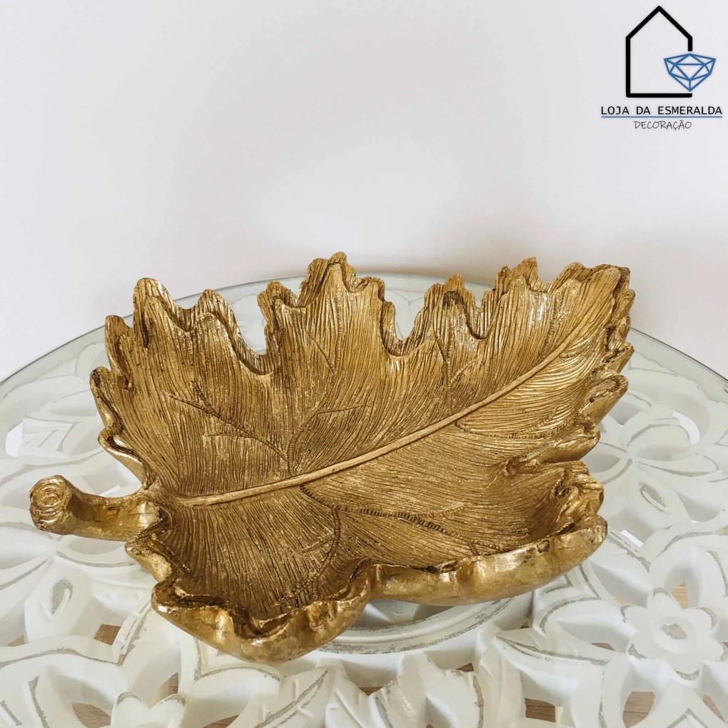 Folha Decorativa Dourada | 34 cm