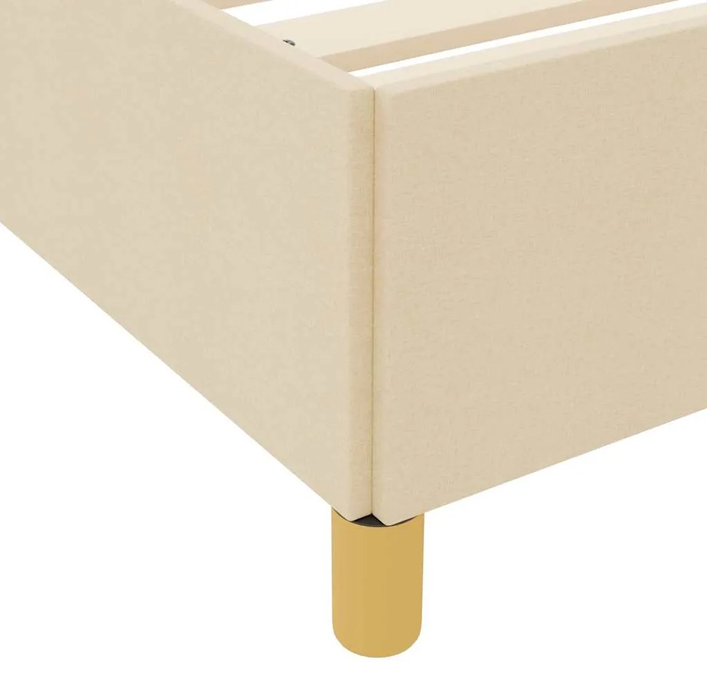 Cama Box Outros Creme e Branco 160 x 200 cm tecido