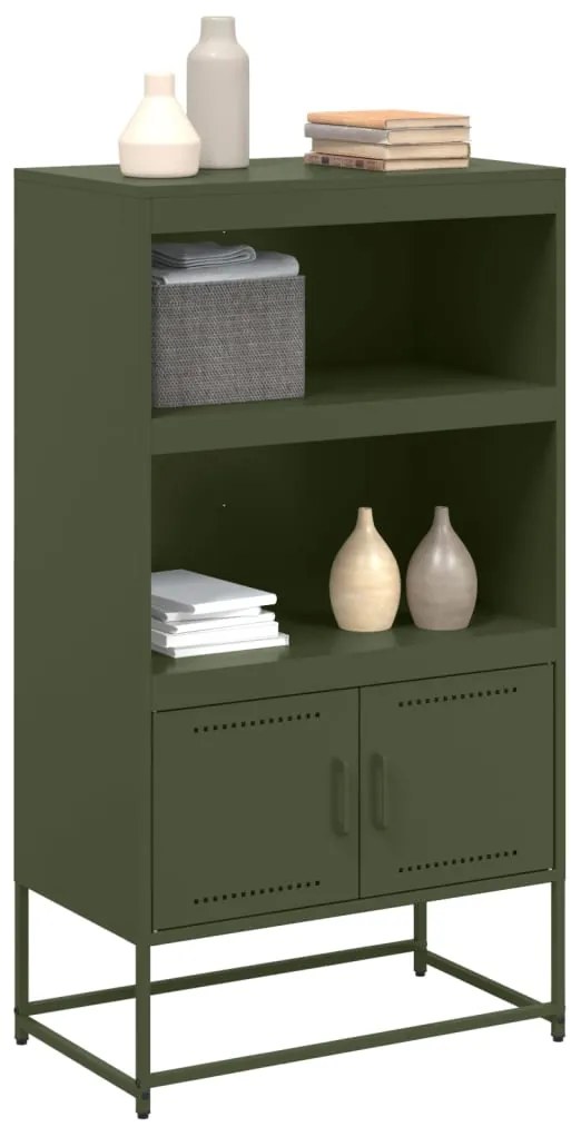 Aparador alto 68,5x38,5x123,5 cm aço verde azeitona