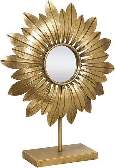 Espelho com Suporte Sunflower Cristal Latão (34 x 45 cm)