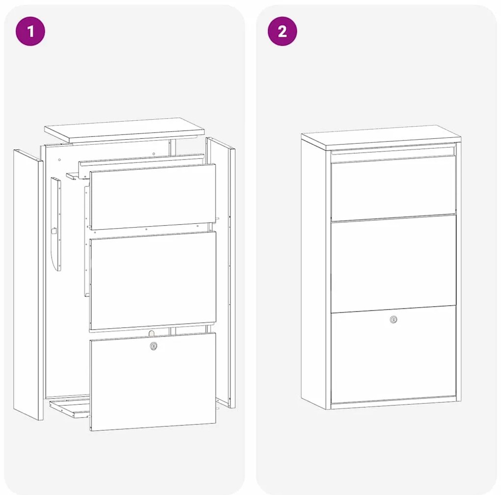 Caixa de entrega de pacotes 44x22x82 cm Aço Galvanizado
