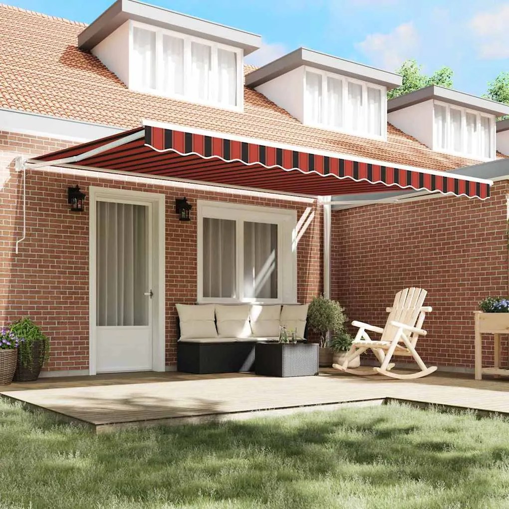 Toldo Retrátil Automático Laranja e Marrom 450x300 cm