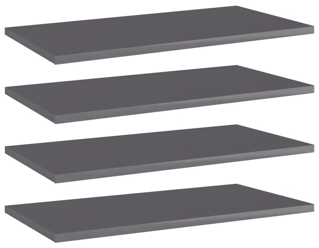 vidaXL Prateleiras para estante 4 pcs 60x30x1,5cm contraplacado cinza