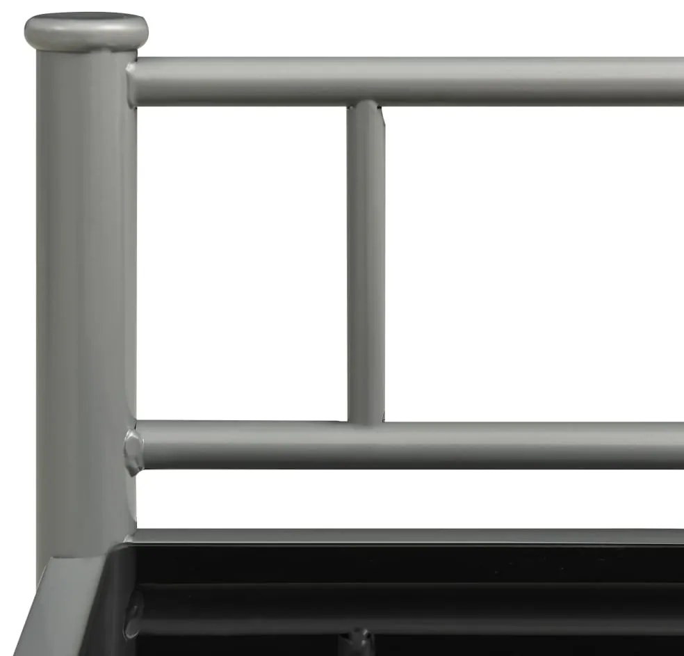 Mesas de cabeceira 2 pcs metal cinzento e vidro preto