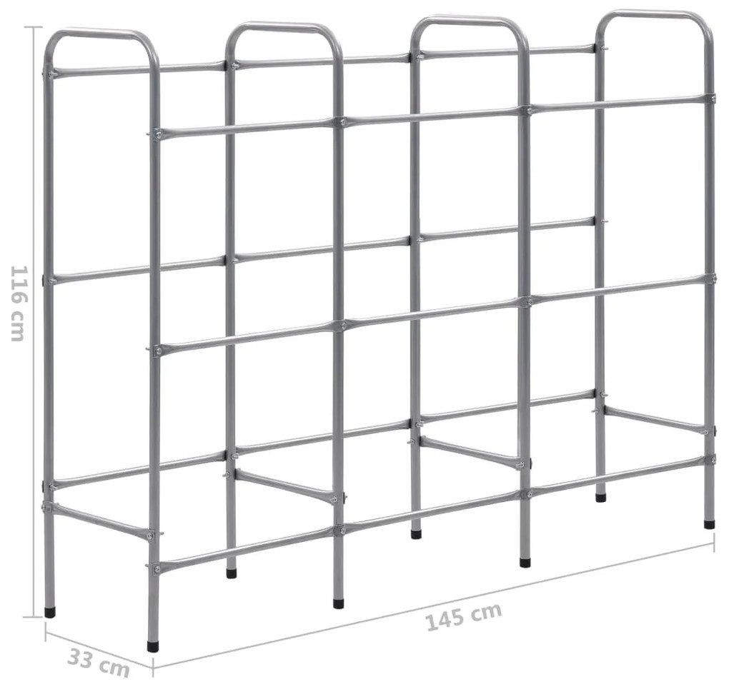 Prateleira para 9 caixas 145x33x116 cm aço prateado