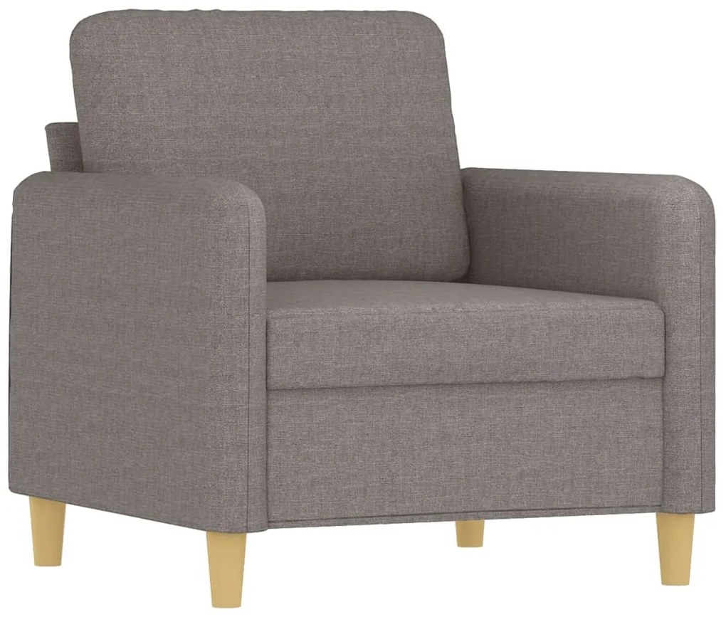 4 pcs conjunto de sofás com almofadas tecido cinza-acastanhado