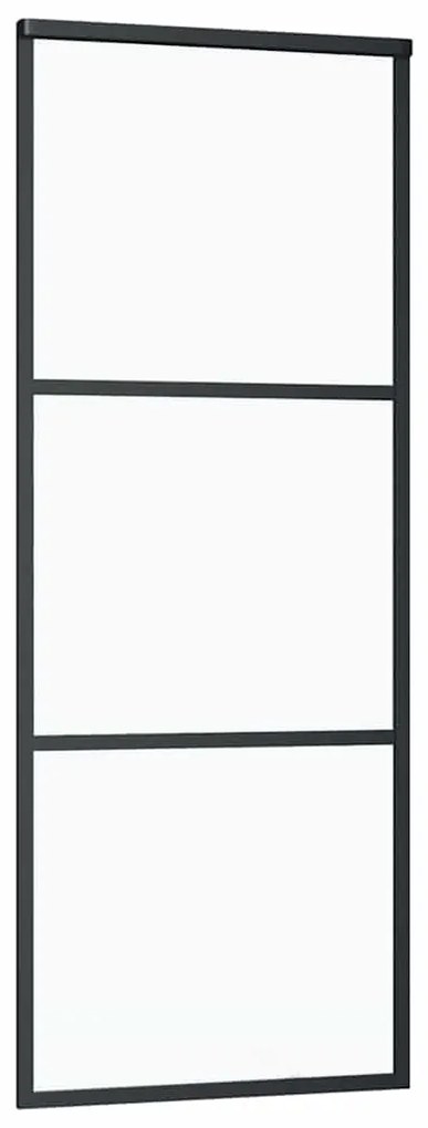 Porta deslizante c/ conj. ferragens 76x205cm vidro ESG preto