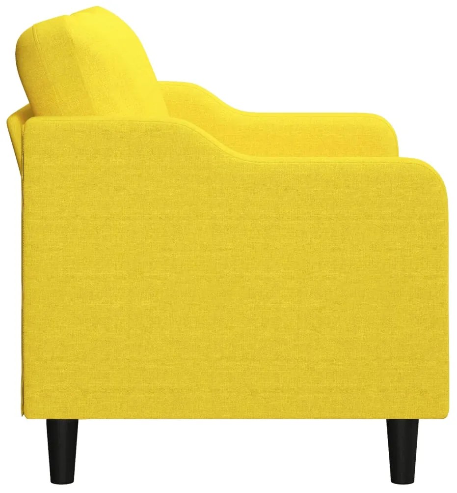 Sofá Bianca - De 2 Lugares - Em Tecido - Cor Amarelo - 158x77x80 cm -