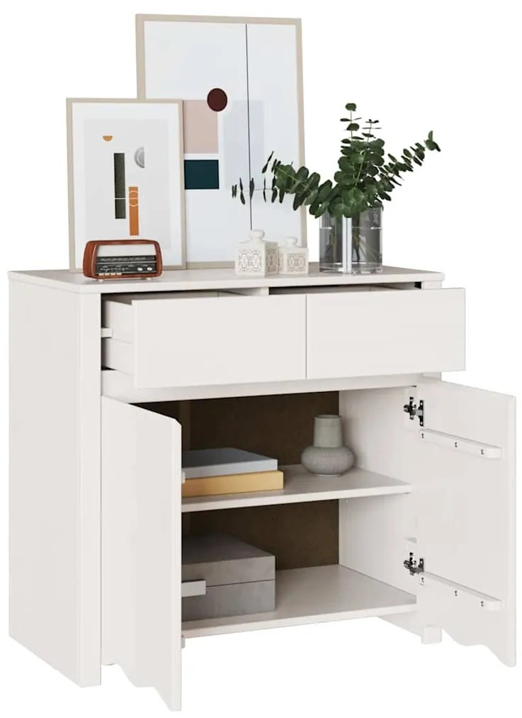 Buffet vidaXL "DRAMMEN" Branco 79x43x75,5 cm Madeira Sólida de Pinheir