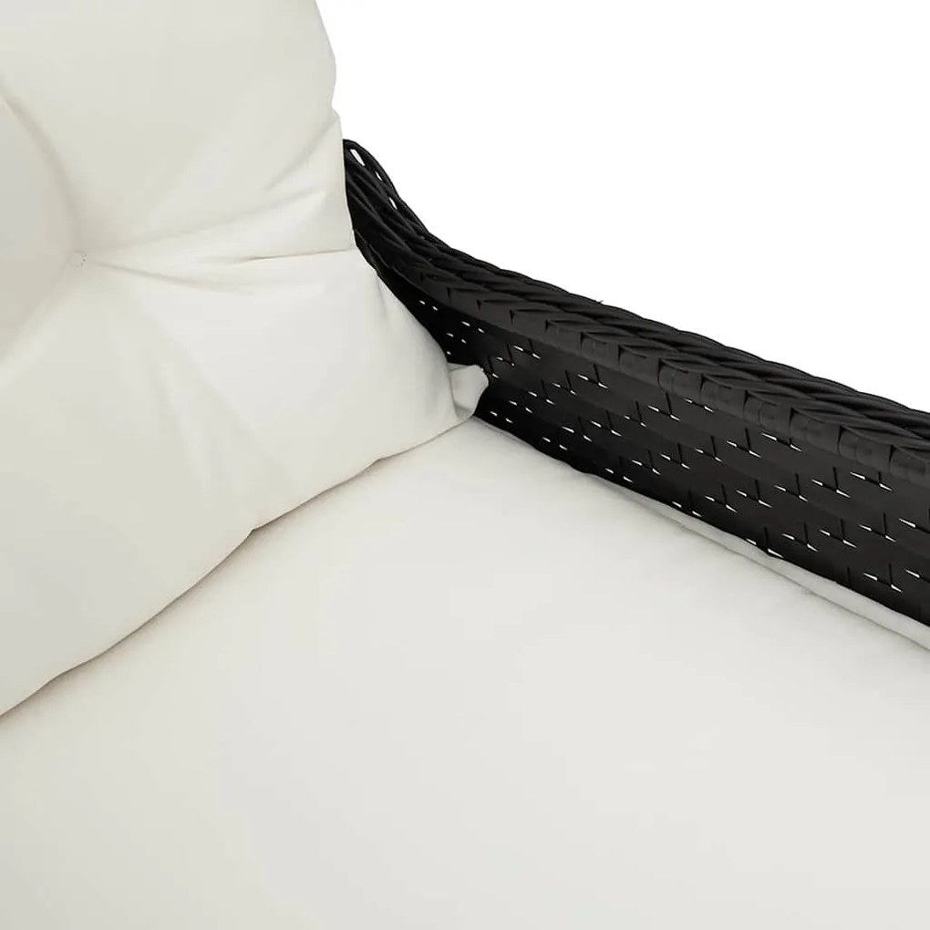 Cadeira Reclinável vidaXL com Almofada Rattan Preto