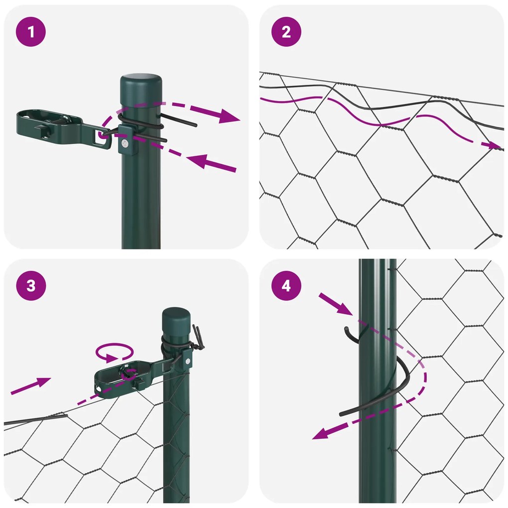 Cerca Hexagonal vidaXL Cinza 0.8x100 m Aço