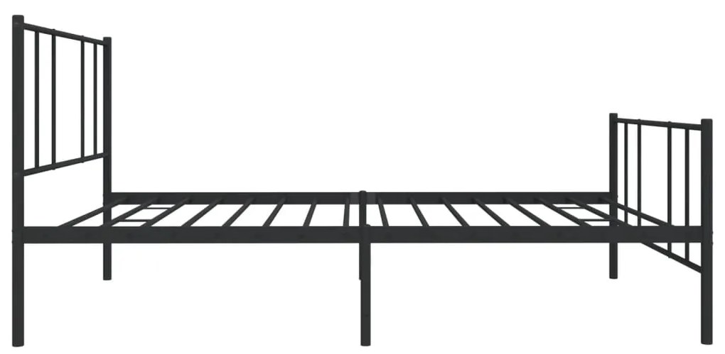 Estrutura de cama com cabeceira e pés 100x200 cm metal preto