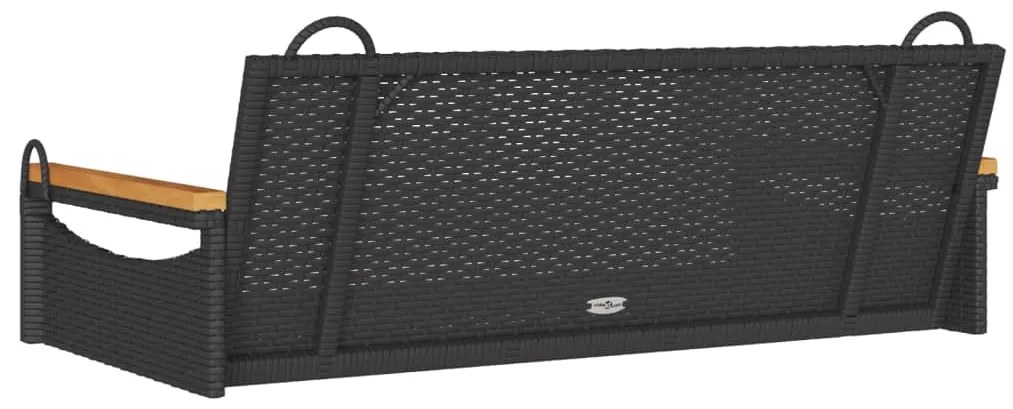 Banco baloiço 109x62x40 cm vime PE preto