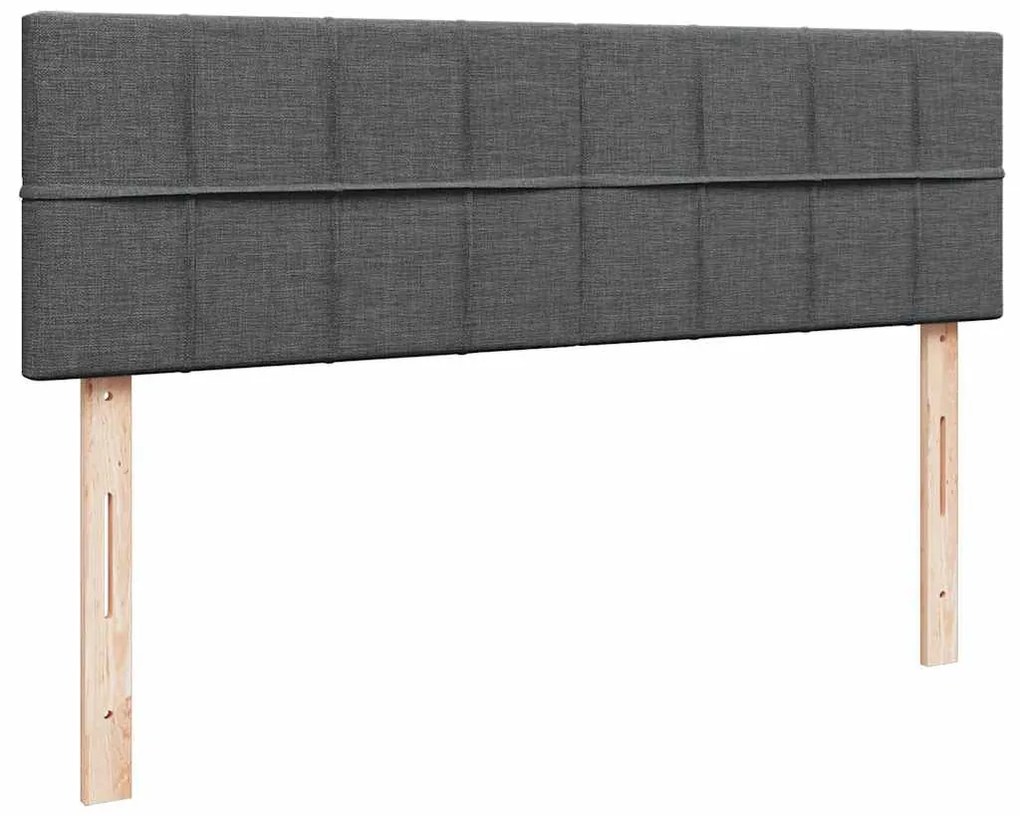 Cama otomana com colchão 140x200 cm tecido cinzento escuro