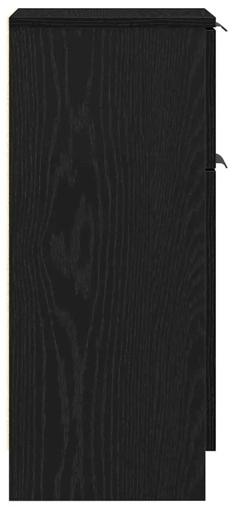 Aparador Preto Carvalho 30x30x70 cm Madeira engenheirada