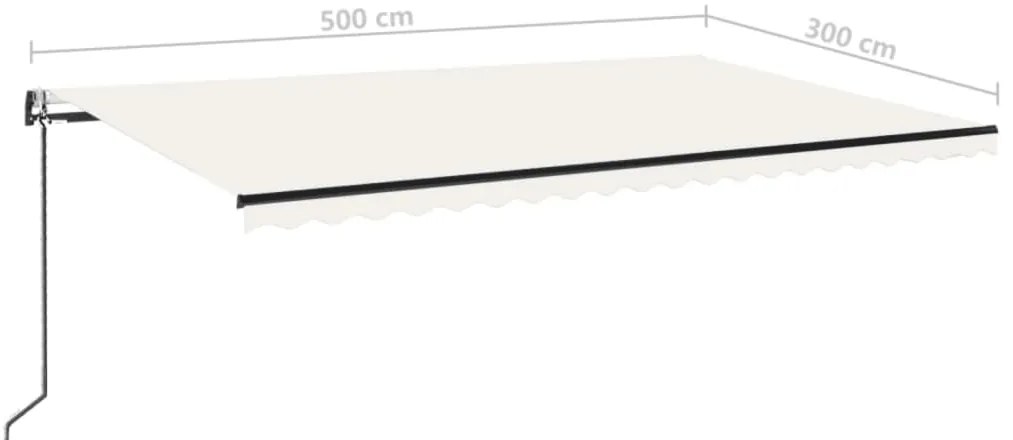Toldo retrátil automático 500x300 cm cor creme
