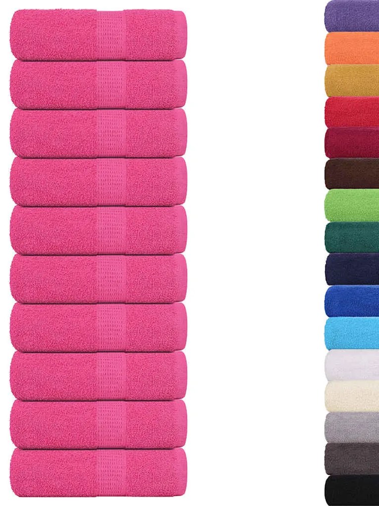 Toalhas de bidé 10 pcs 30x50 cm 360 gsm 100% algodão rosa