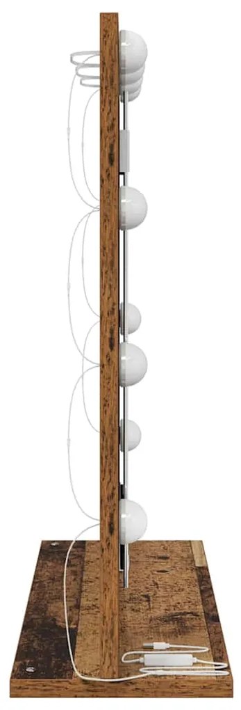 Espelho de vaidade com luzes de LED Madeira Antiga 60x55x18 cm