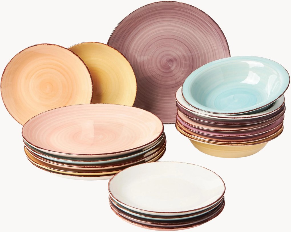 Conjunto de loiça pintada à mão Baita, 6 pessoas, conjunto de 18