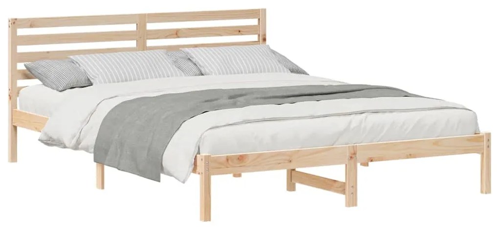 Estrutura da Cama com cabeceira Castanho 160 x 210 cm