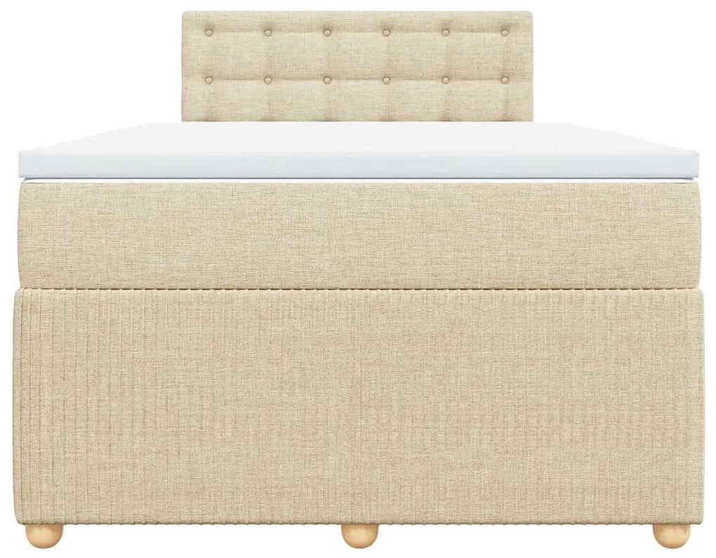 Cama com molas/colchão 120x200 cm tecido cor creme