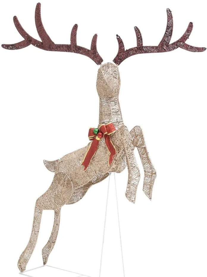 Rena voadora de Natal decorativa 120 LEDs branco quente dourado