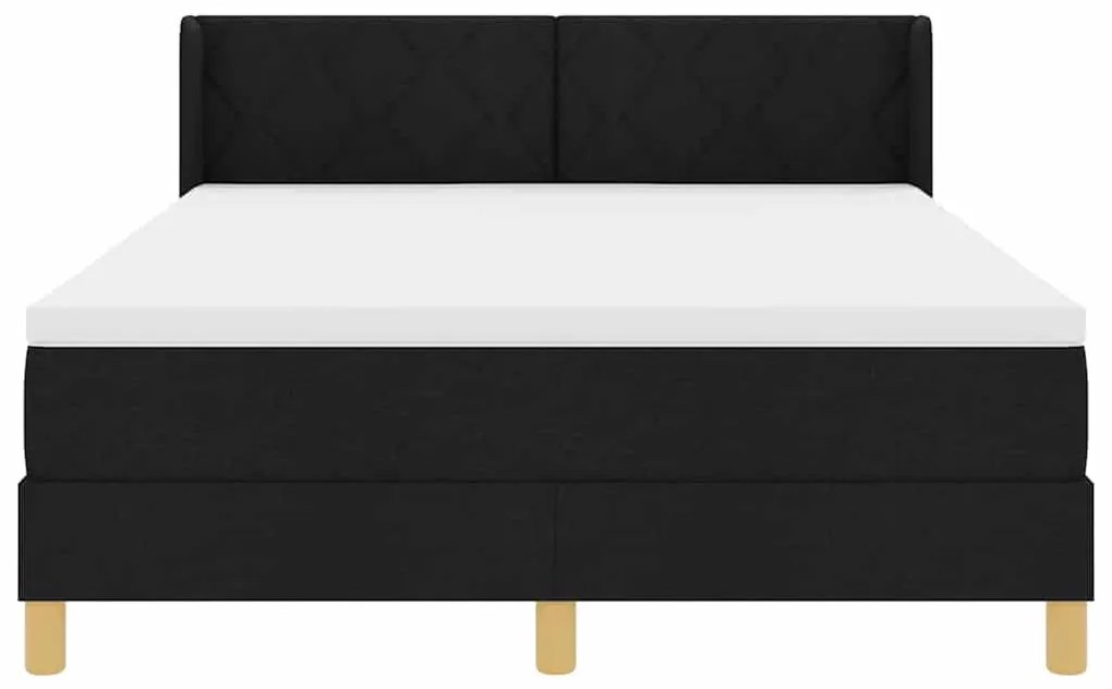 Cama Box Preto e Branco e Preto 160 x 200 cm tecido