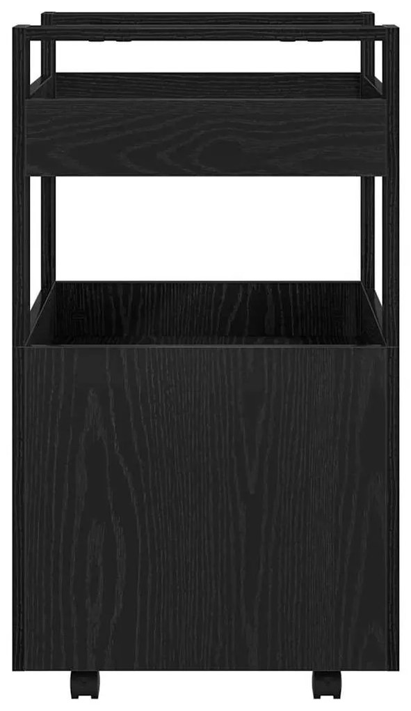 Carrinho de Cozinha vidaXL Carvalho Preto 60x45x80 cm Madeira Compósit