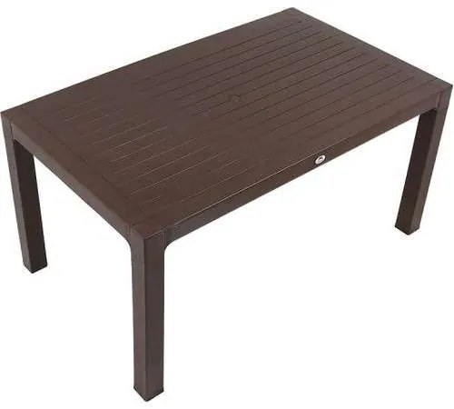 Mesa WOOD, polipropileno marrom chocolate, 150x90 cms