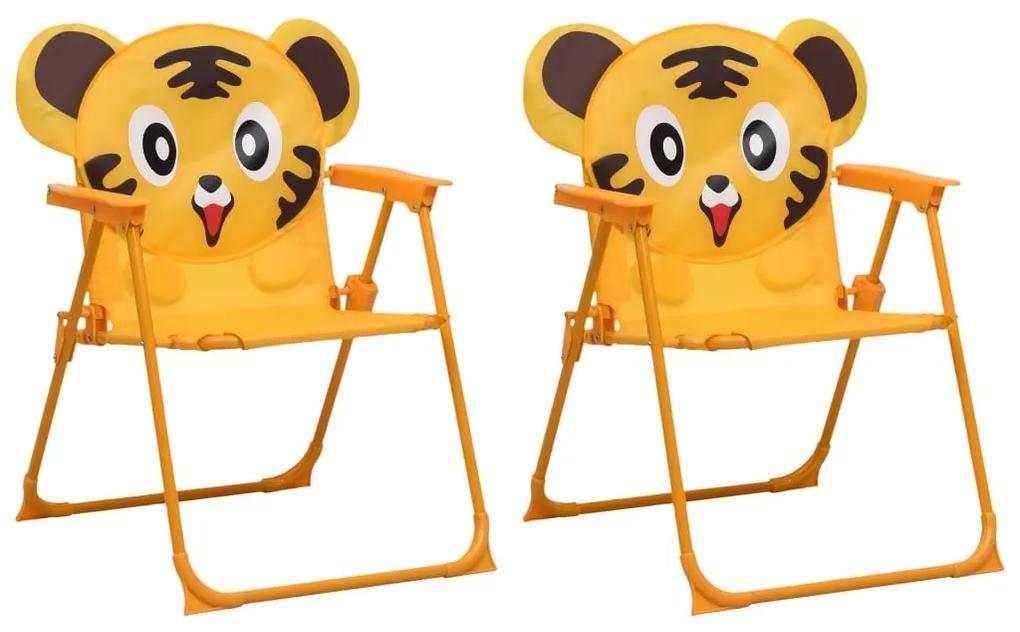 Cadeiras de jardim infantis 2 pcs tecido amarelo