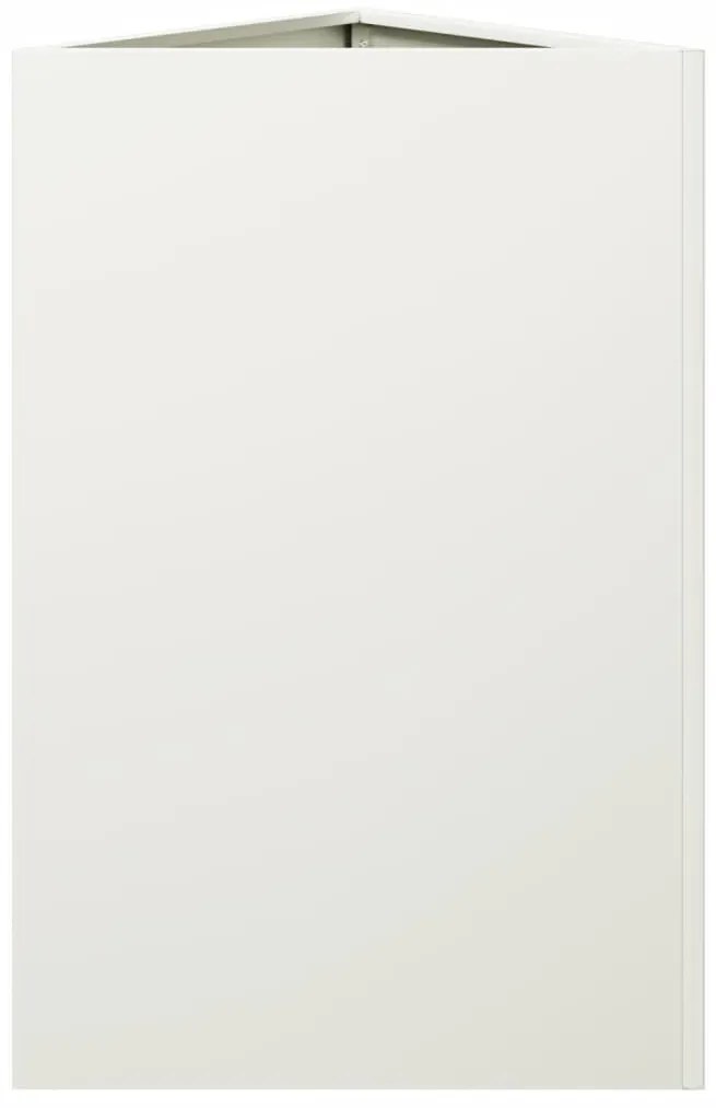 Vaso/floreira de jardim triangular 2 pcs 50x43x75 cm aço branco