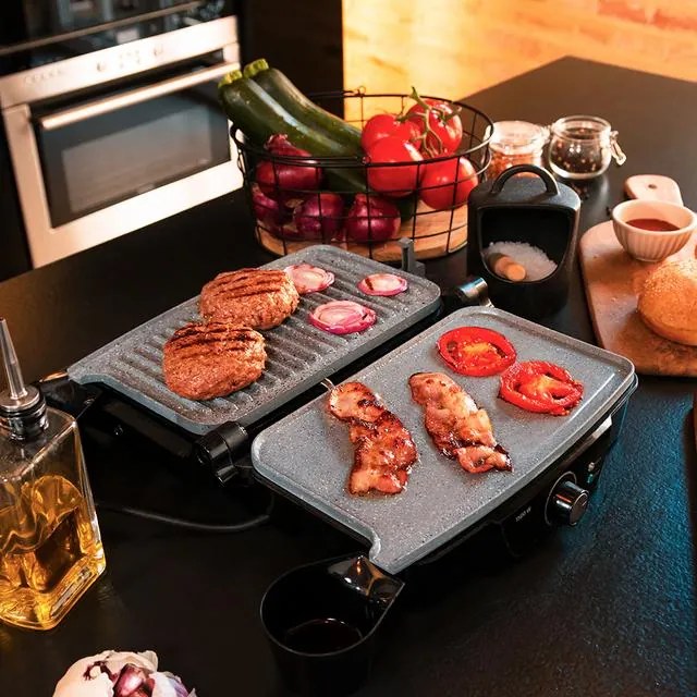 Grelhador elétrico 1500 W Rock’nGrill 1500 Stone Ceramic Mix&amp;Grill