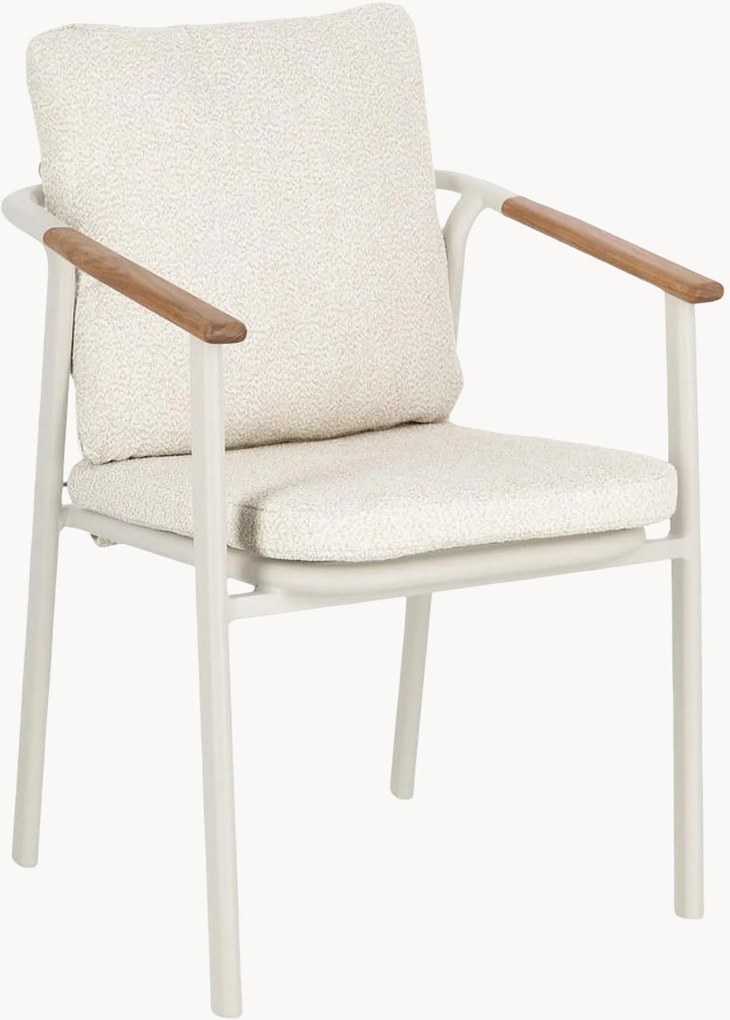 Cadeiras de jantar para jardim com apoio de braços Leonida, conjunto de 4