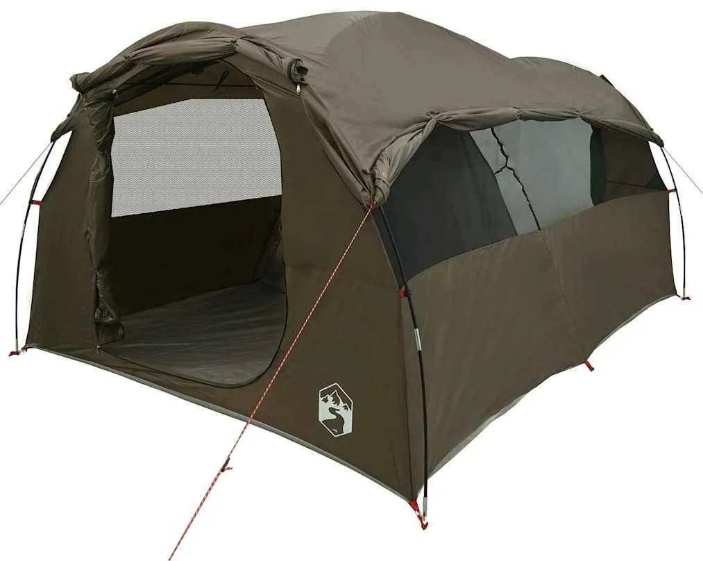 Tenda familiar túnel para 6 pessoas impermeável castanho