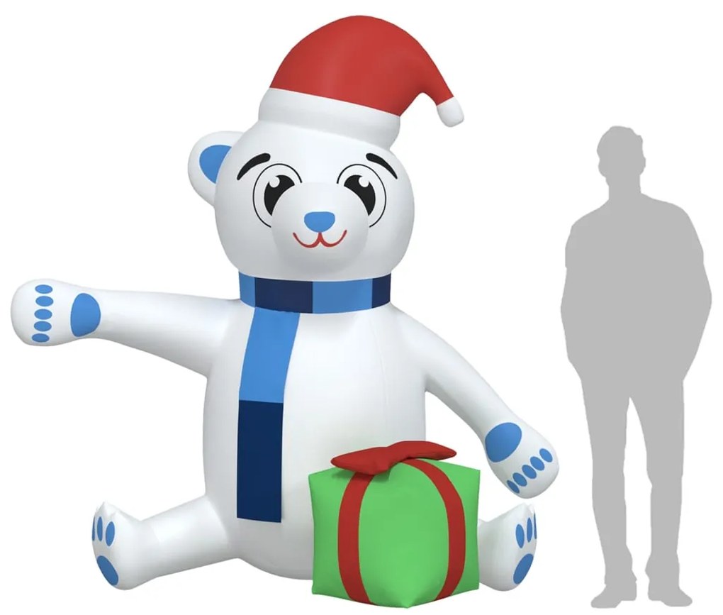 Urso de Natal insuflável com luzes LED 240 cm