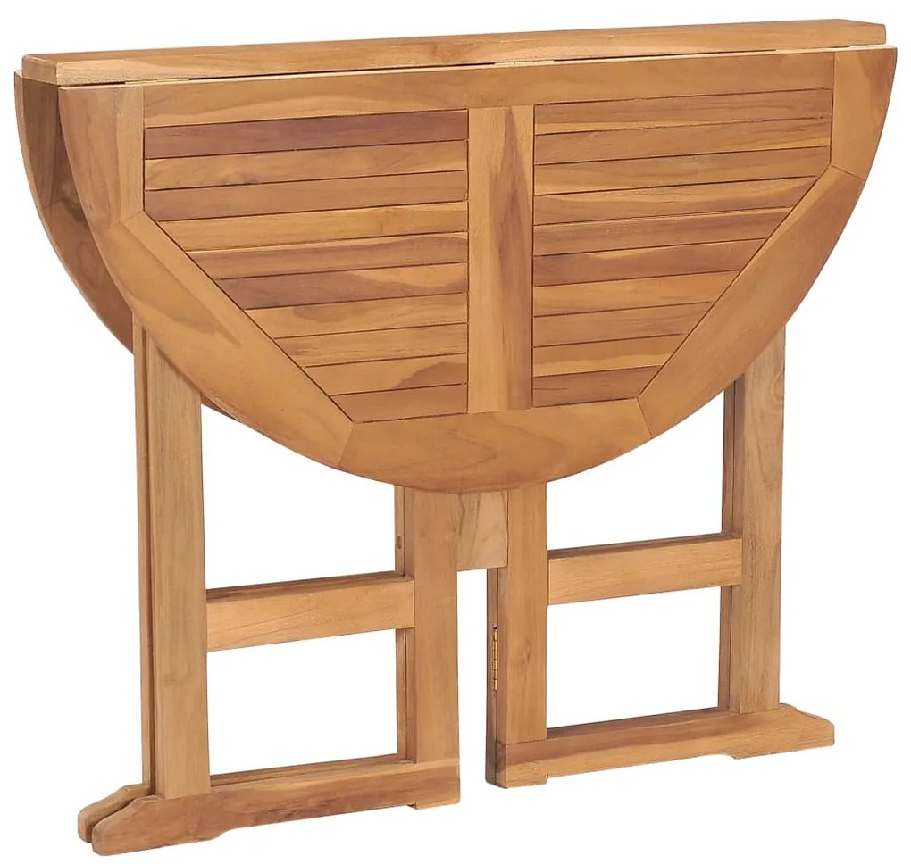 Mesa de jantar para jardim dobrável Ø90x75 cm teca maciça