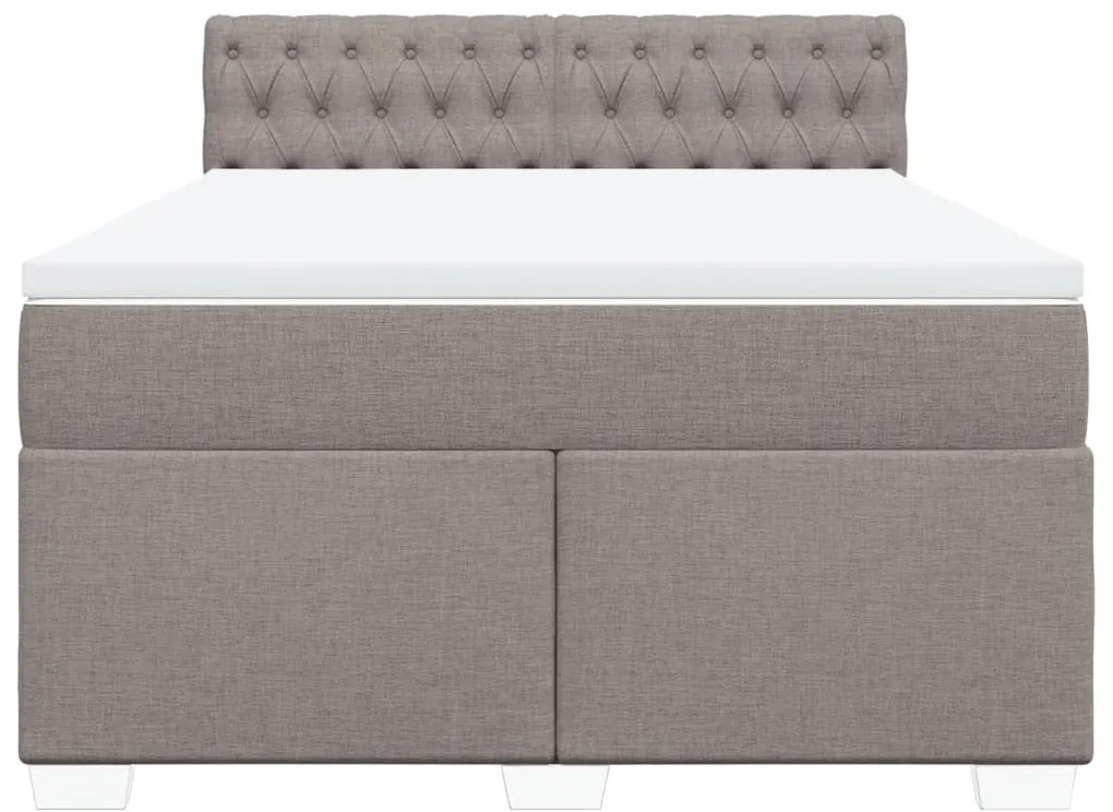Cama com molas/colchão 160x200 cm tecido castanho-acinzentado