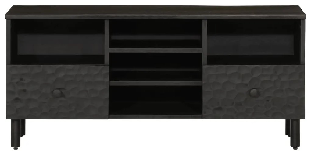 Móvel de TV 100x33x46 cm madeira de mangueira maciça preto