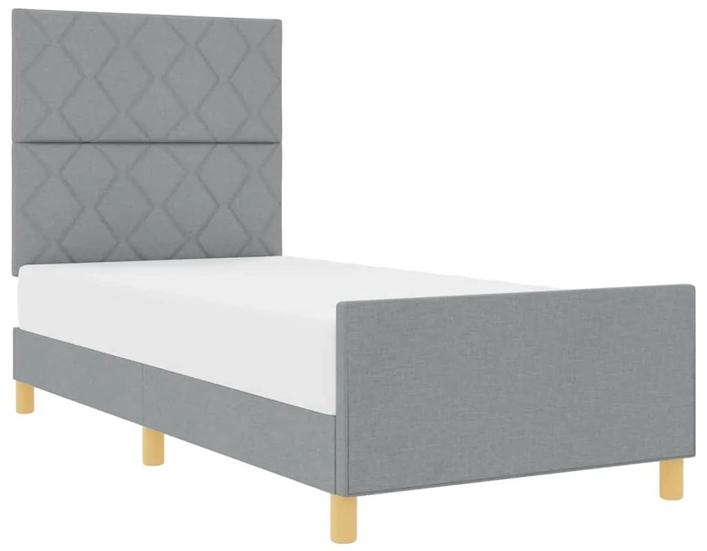 Cama vidaXL Cinza Claro 90x200 cm Tecido