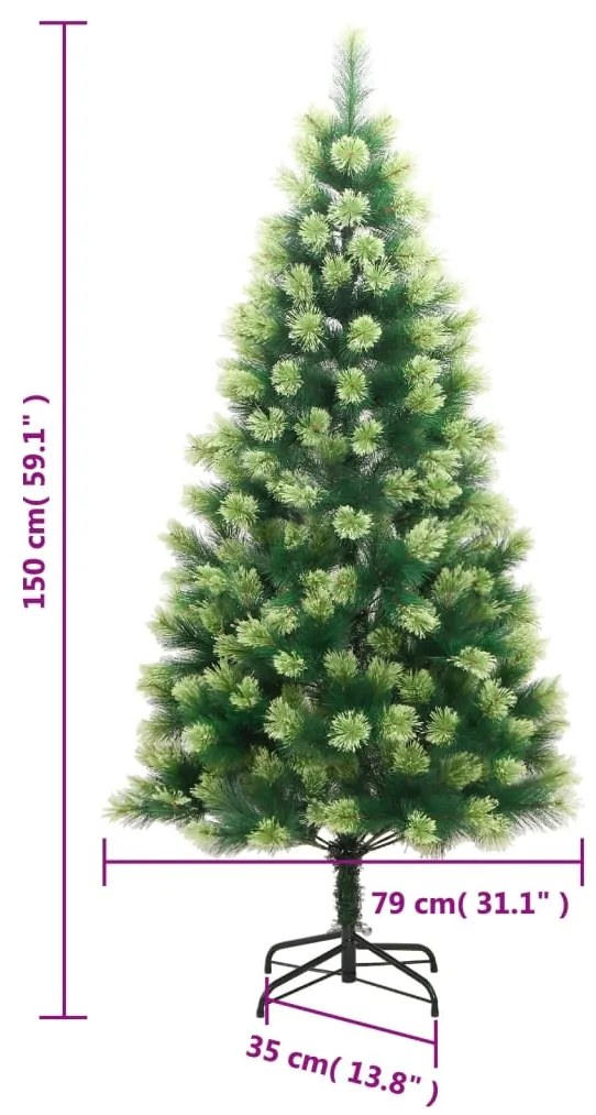 Árvore de Natal artificial articulada com suporte 150 cm