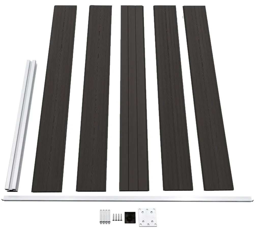 Painel de vedação WPC 175x105 cm preto