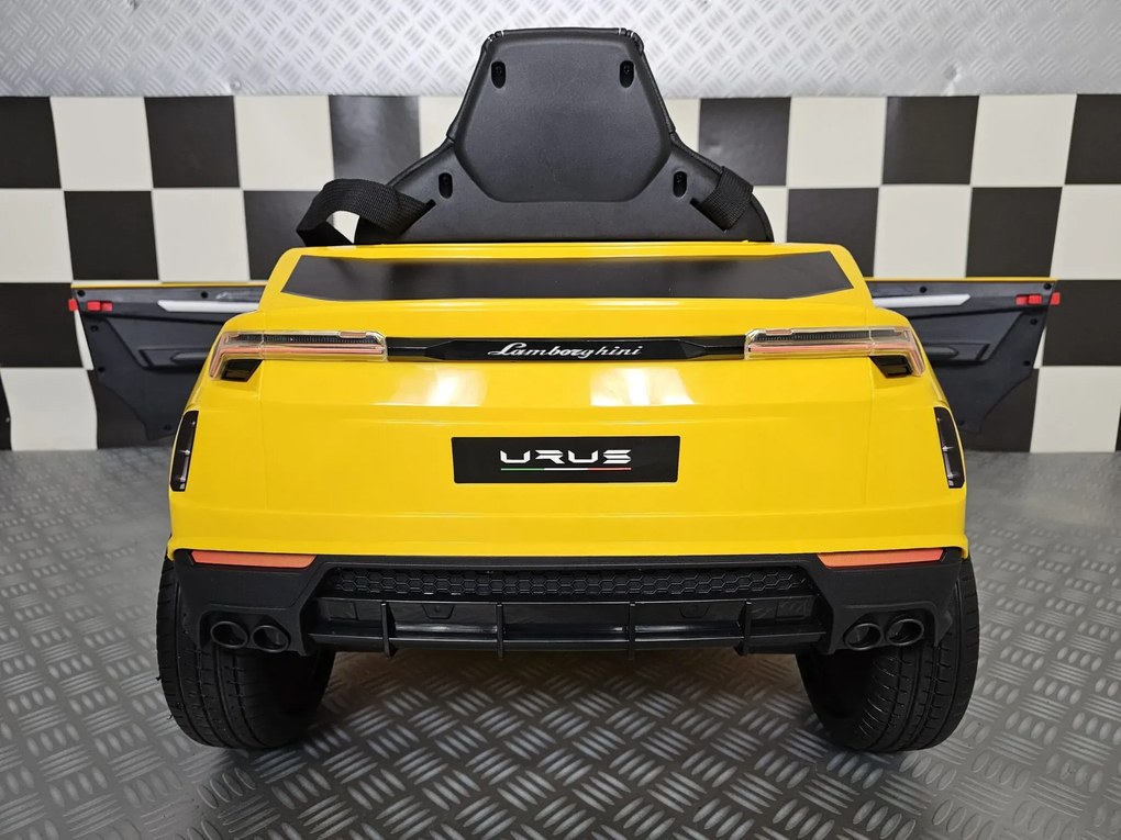 Carro elétrico para crianças LAMBORGHINI URUS 12V Pneus Borracha, Assento pele, Luzes Amarelo